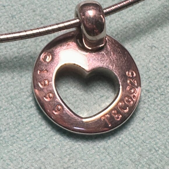 Tiffany & Co Heart Necklace Stencil Cut Out Pendant Necklace - EUC - Picture 3 of 9